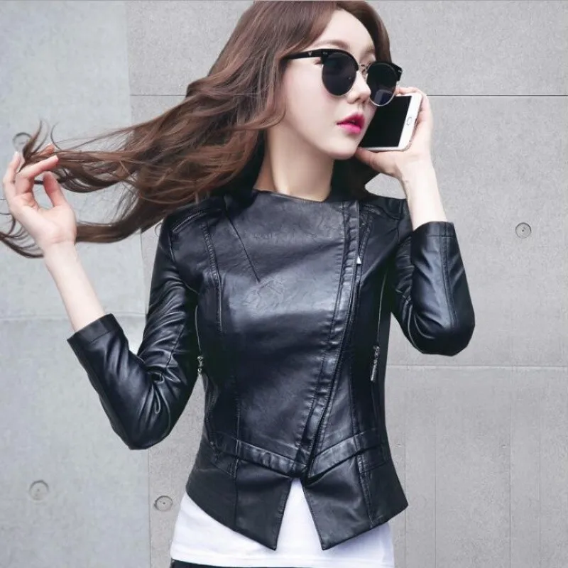 Quality 2022 Spring New Women Haining Leather Jacket Female Short Slim Korean Fashion Lady Small Coat Sheep Leather Coat Trendy