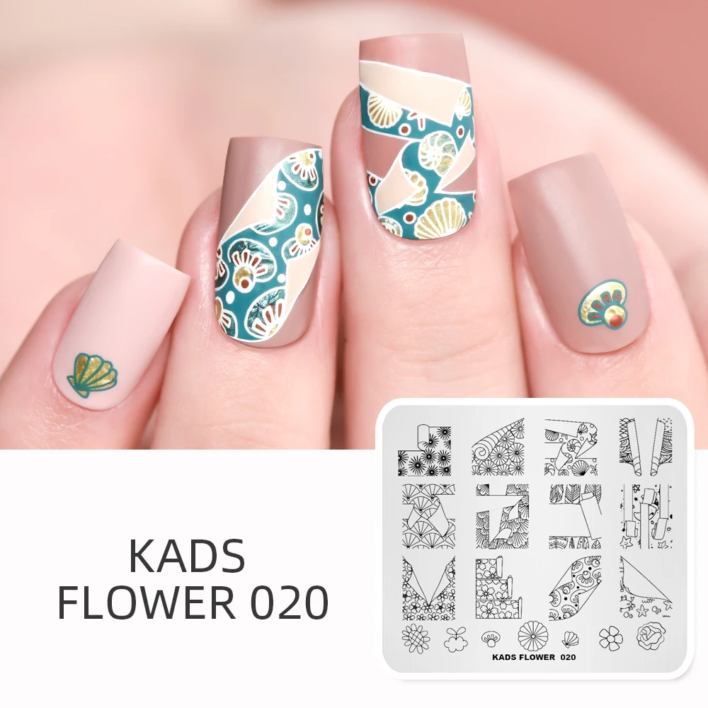 Цветок KADS 020 дизайн ногтей художественные украшения Штамп для дизайна ногтей|plates