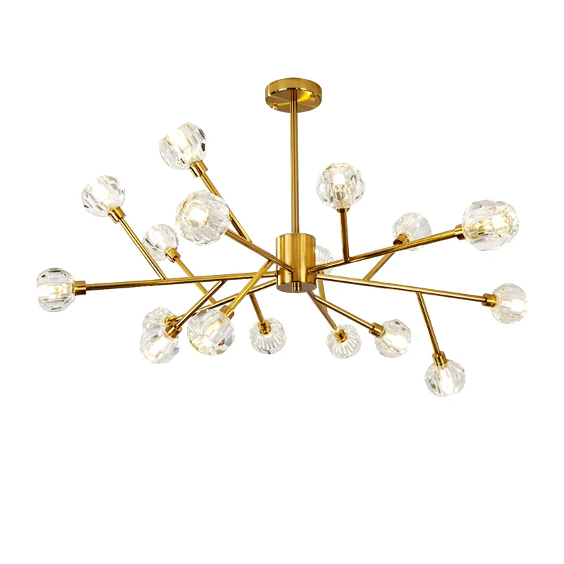 Современные Люстры железная Золотая спальня молекулярные светильники Роскошные