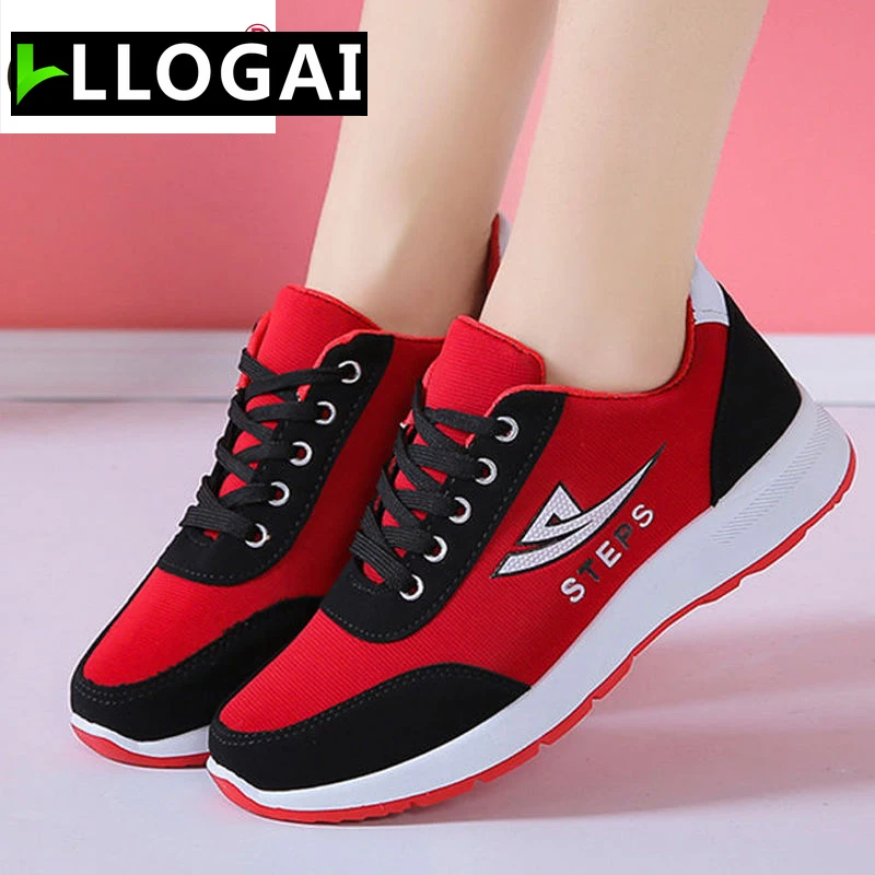 

Женские нескользящие спортивные туфли, женская обувь на плоской толстой подошве для бега, Повседневная дышащая сетчатая обувь, женские туф...