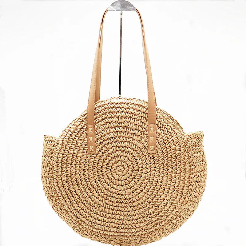 

Summer Round Straw Bags for Women Rattan Bag Handmade Woven Beach CrossBody Bag Female Message Handbag Totes bags for women 2020