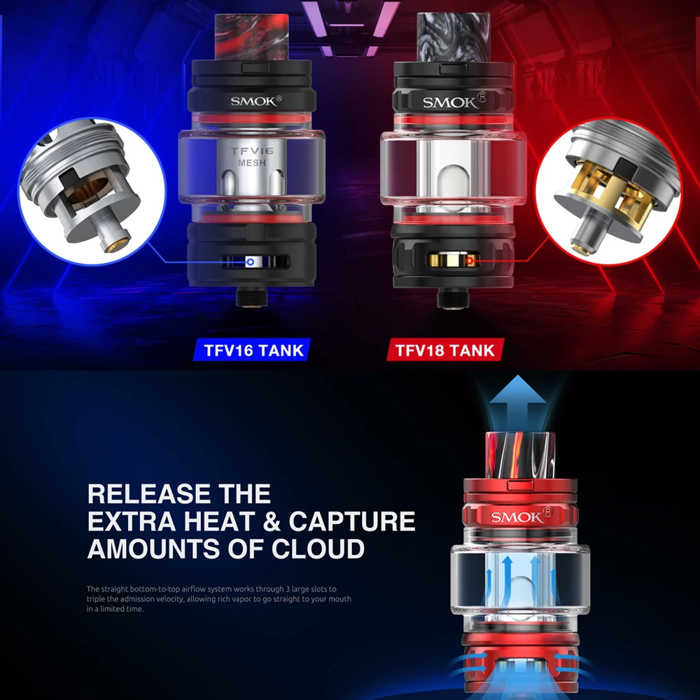 Оригинальная система SMOK TFV18 электронная испарительная катушка 7 5 мл DL / RDL Fit Arcfox