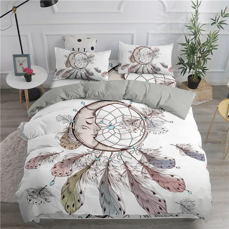 

3D Dream Catcher Moon Bedding Set Home Decor Microfiber Bedspread Pillowcase Queen King Size Bed Sets