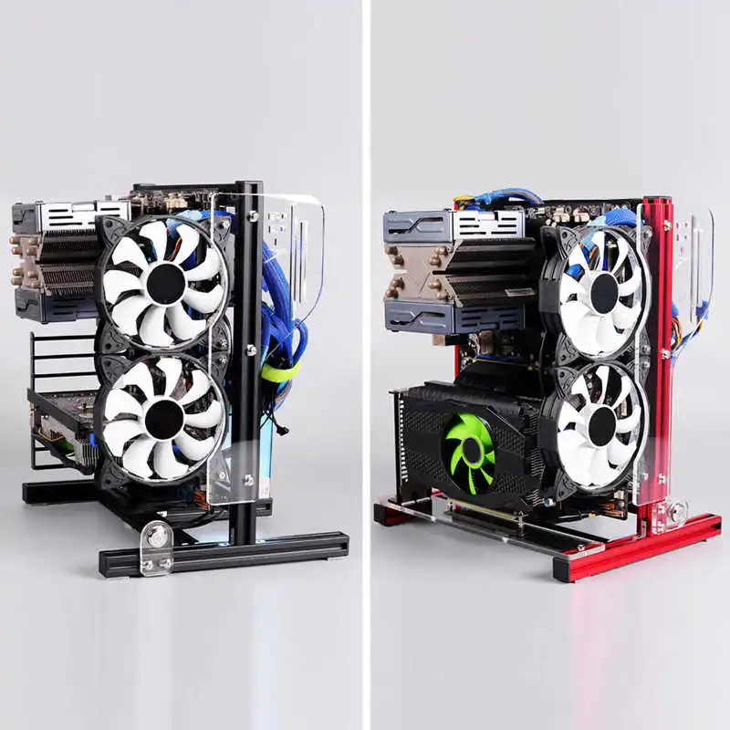 Для ATX/M-ATX/Чехол ITX PC вертикальный разгон открытая алюминиевая рама стойка для