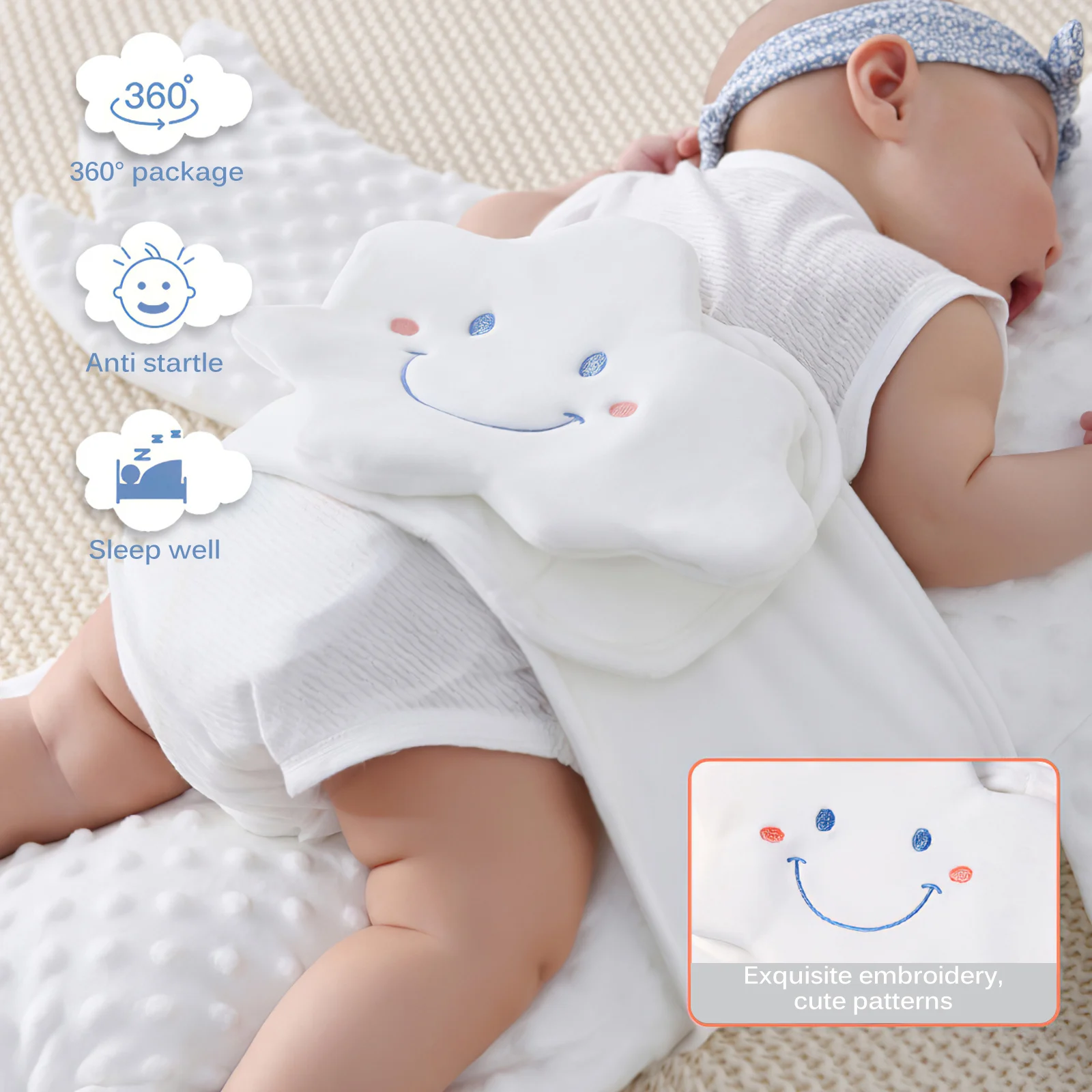 

Cute Baby Cartoon Style Big White Goose Pillow Toy Skin Friendly Exhaust Pillow Comfortable Infant Sleeping Pillow Baby Care