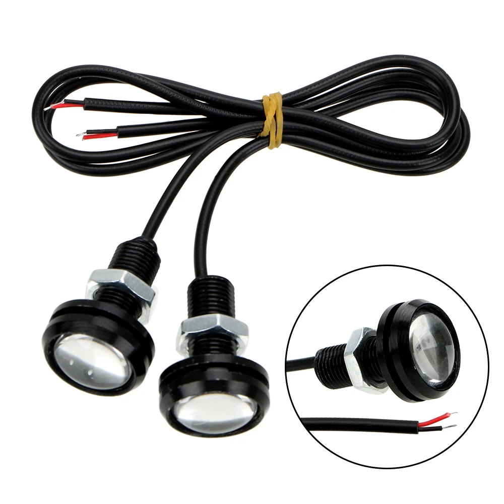 2Pcs DC12V 5W DRL Daytime Running Light Reverse Backup Turn Signal Lamp White Car Eagle Eye LED 23mm 4014 12SMD | Автомобили и
