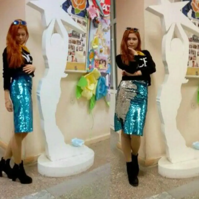 133 см x 92 Реверсивный Русалка Блестки рыбьей чешуи ткань зеленый/розово-золотые