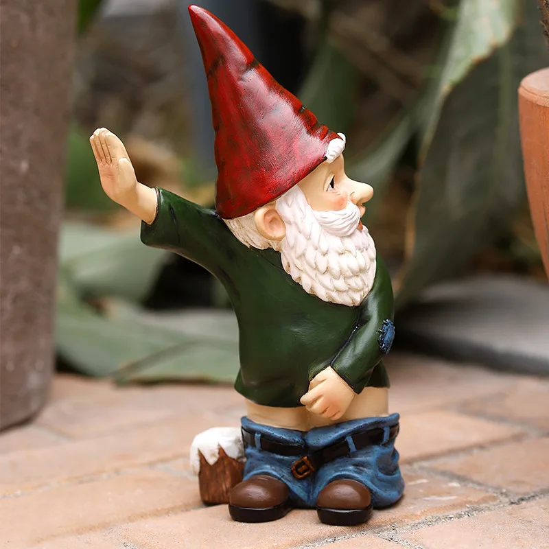 Resin Garden Decoration Outdoor Dwarf Sculpture Garden Statues Courtyard Floor Ornaments Garden Decor Landscape