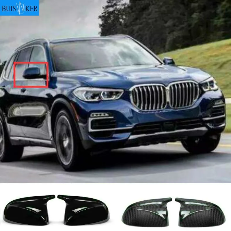 

M look Carbon Fiber Mirror Cover for BMW X3 G01 X4 G02 X5 G05 Side Door Rearview Cover Caps 2018 2019 2020+