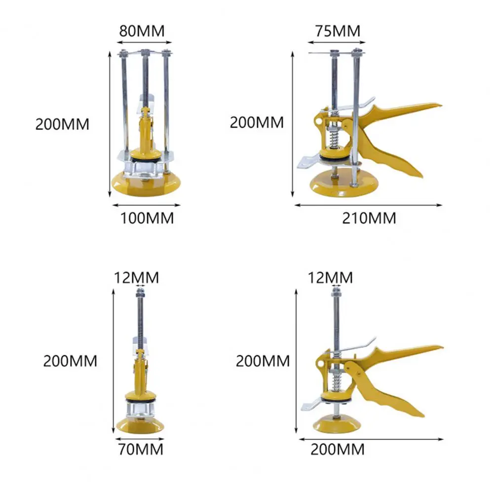 

Tile Height Regulator Adjustable Anti-decoupling Design Stainless Steel Yellow Tile Height Lifting Jack Construction Tools