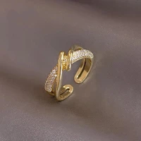 advanced sense metal gold opening rings for woman design korean fashion jewelry new gothic accessories girls unusual ring set