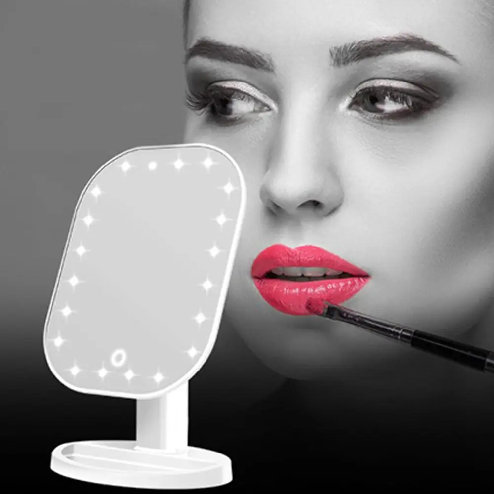 

Makeup 180° Adjustable White Portable Switch Black Touch screen LED Mirror