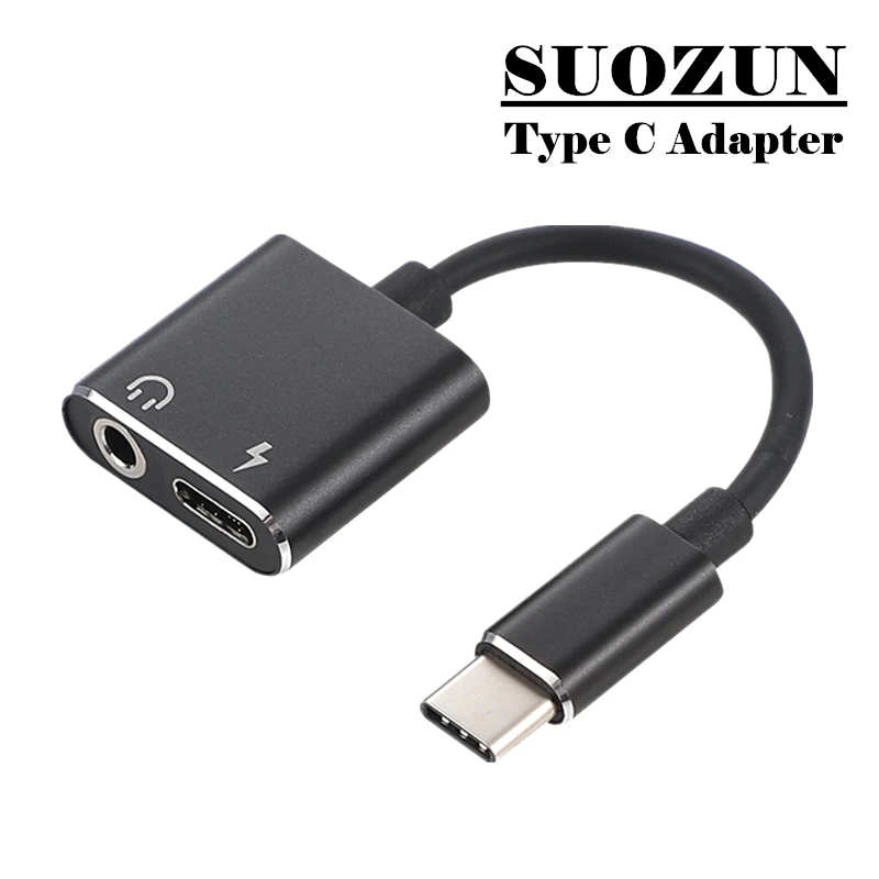 Адаптер для наушников SUOZUN type c 3 5 мм aux USB C к AUX адаптер xiaomi mi 9 8 6 type-C Jack аудиокабель |