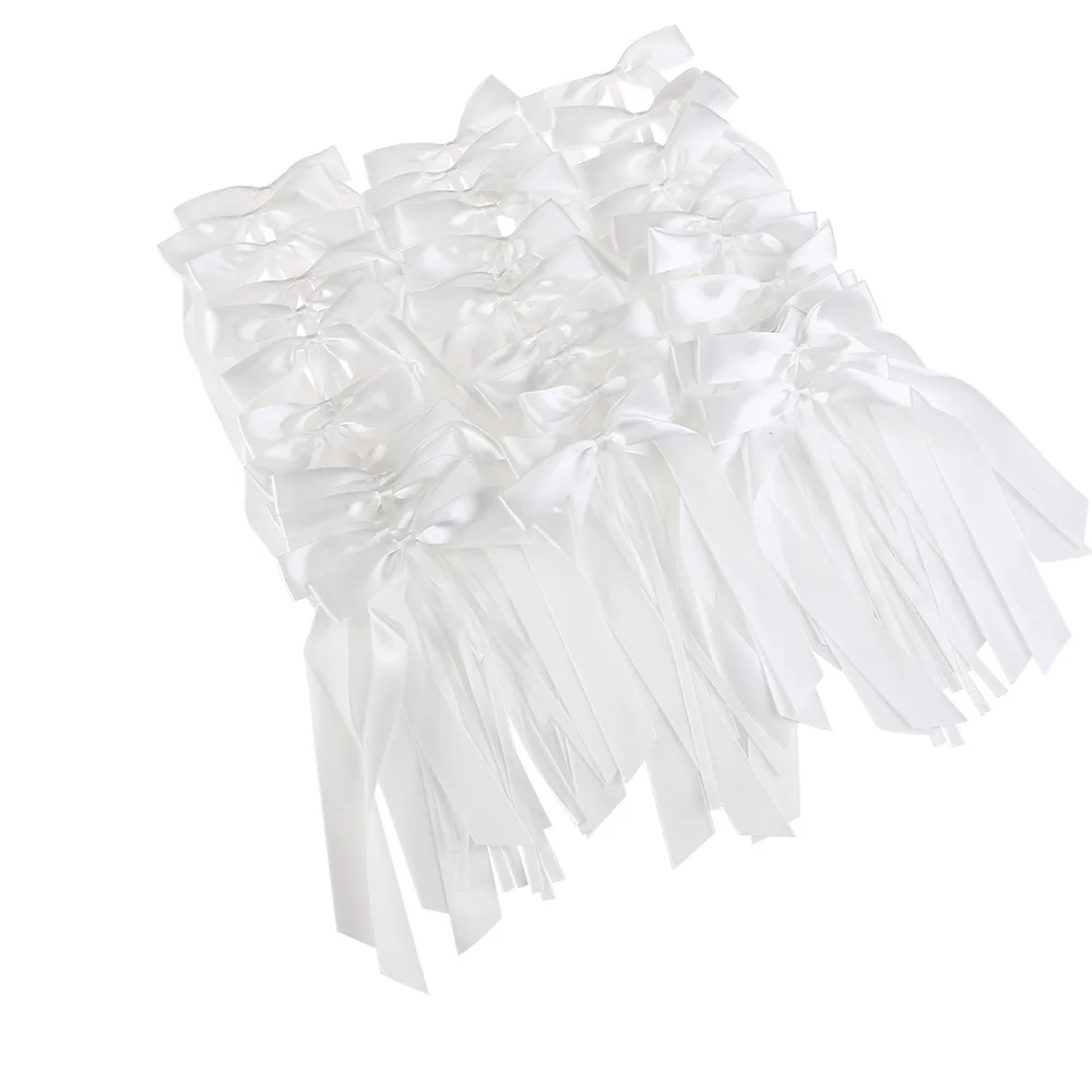 

OUNONA 50pcs Silk Ribbon Bows Bow-knot Wedding Cars End Gift Wrap Floristry Wedding Favor Party Decoration