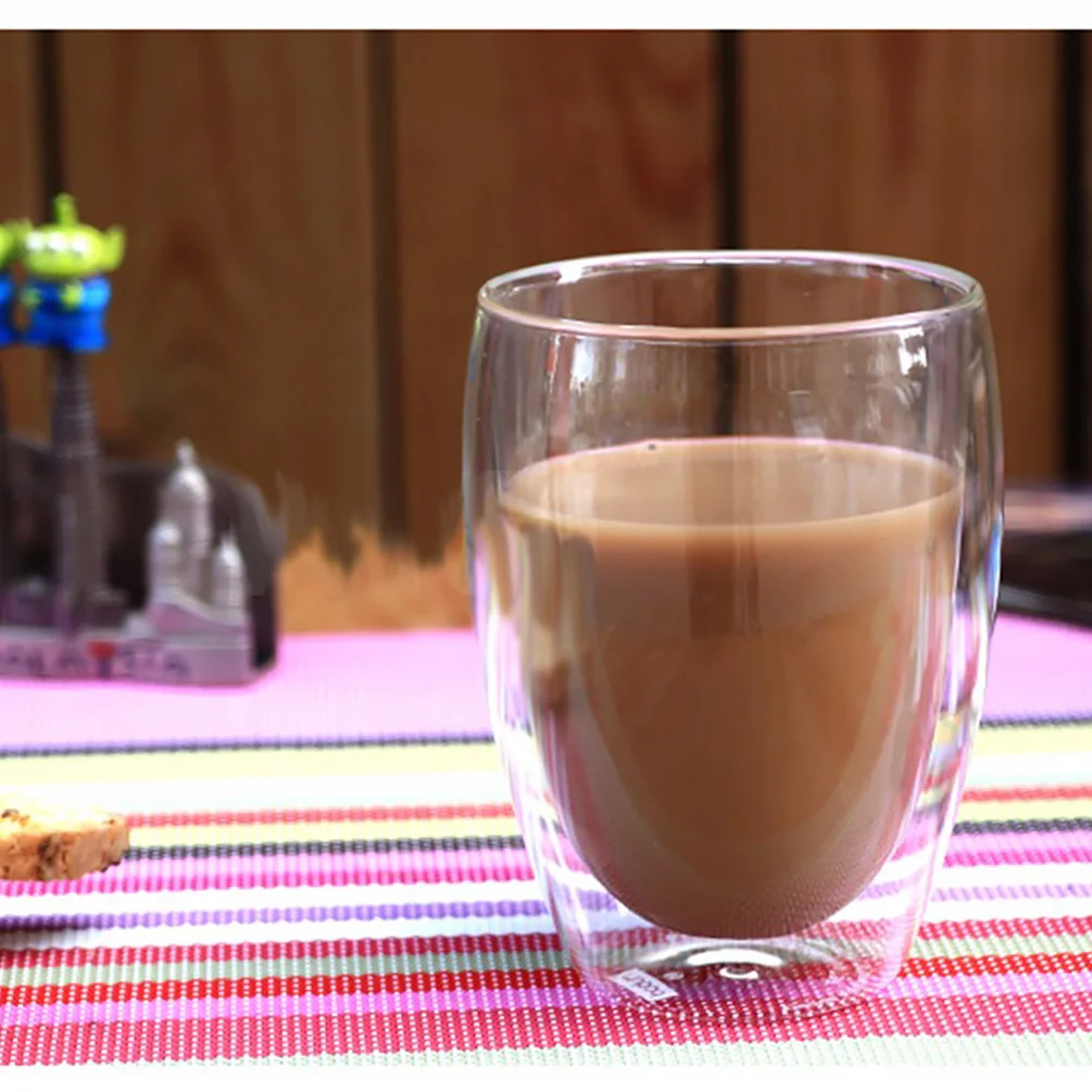 350ML Double-wall Insulation Glass Cup Heat-resistant Mug Drinkwear Handmade Coffee for Tea and Beverages |