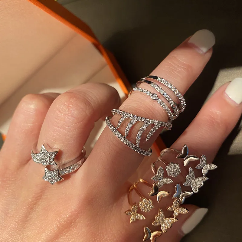 

Multi-layer lines around the index finger ring hollow niche design cold wind temperament online celebrity ins tide ring female