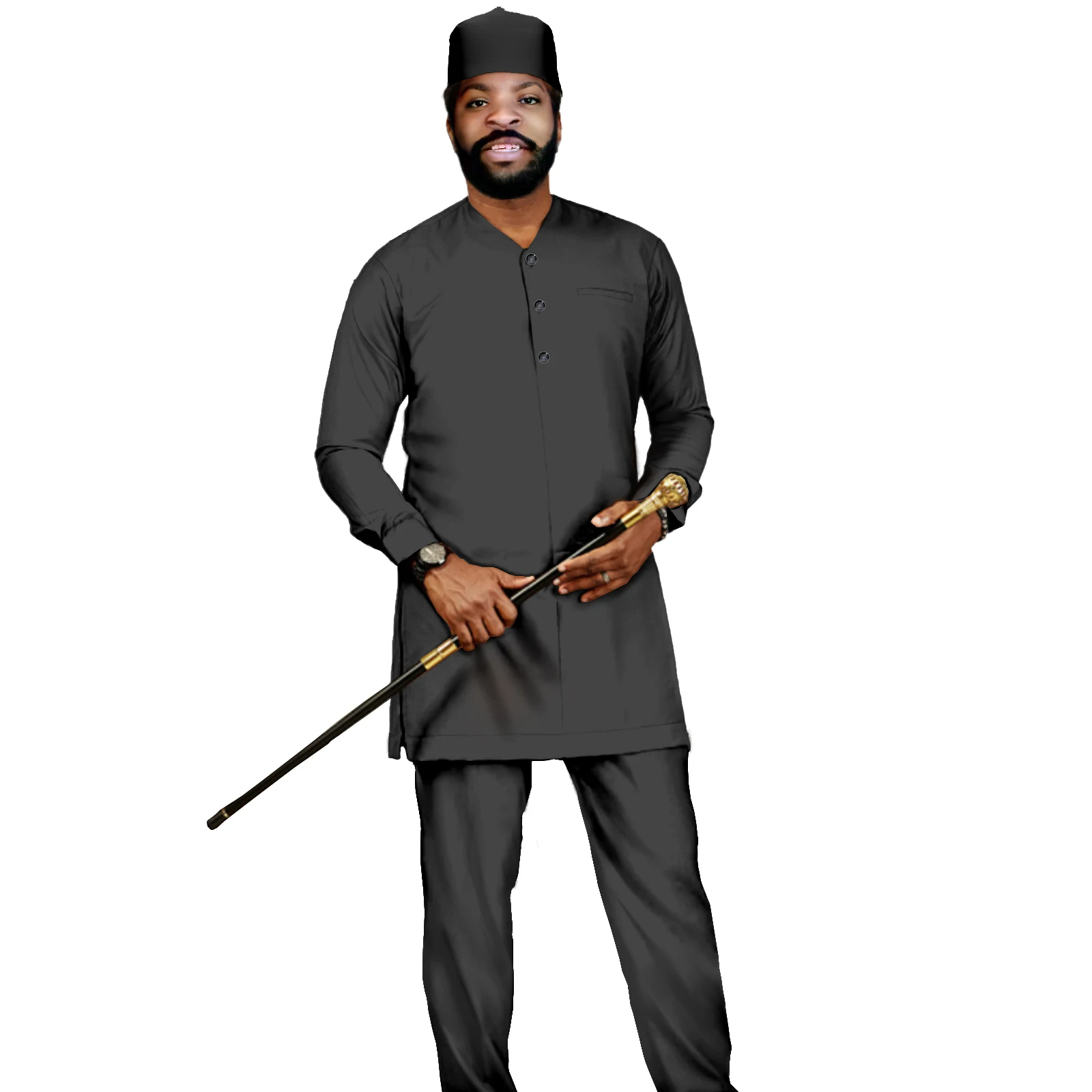 Africa Clothes for Men Dashiki Men Set Bzain Rich African Traditional Clothing Top+Pants V2116028