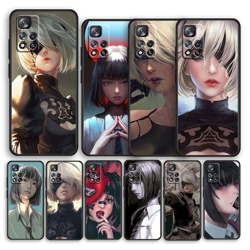 

Open Short Hair Cool Girl For Redmi 10 K40 K30 Ultra Pro Gaming 9T 9AT 9A 9C 10X Pro 10X GO Silicone Soft Black Phone Case