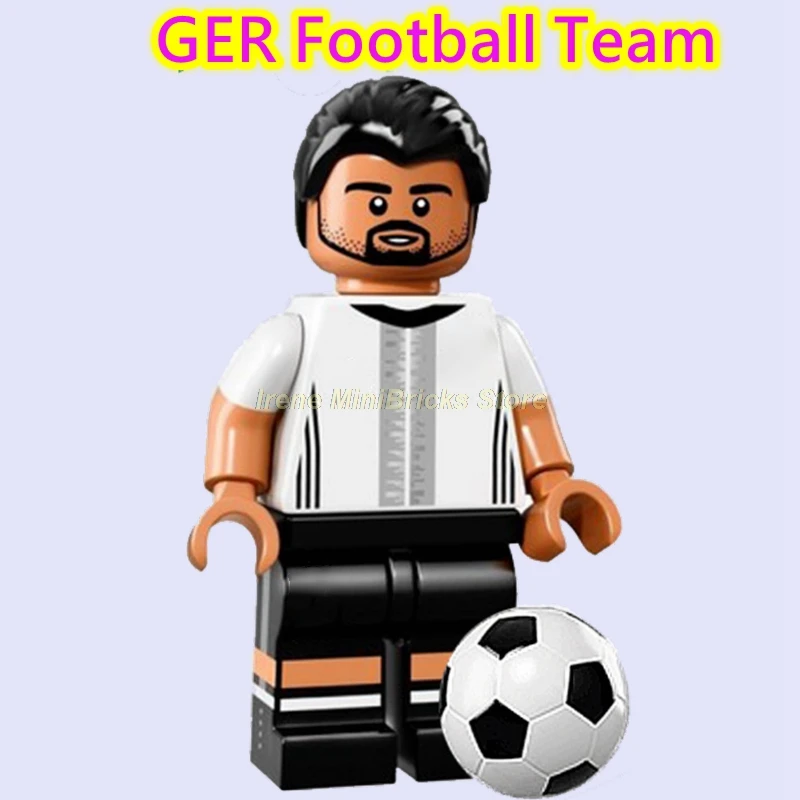 GER Football Team Football Player Cristiano Ronaldo Neymar Beckham Kobe Bryant Messi Pogba Modric Labron James Toys For Children Building Blocks - Цвет: GER Football Team