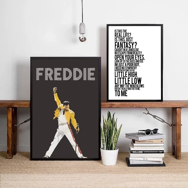 

Queen Band Freddie Mercury Canvas Art Prints Hip Hop Music Poster Bohemian Rhapsody Painting Wall Pictures Living Room Decor