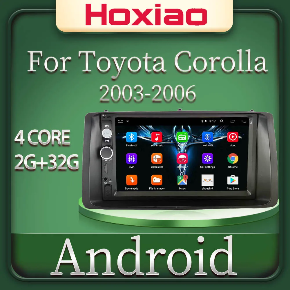 Автомобильная магнитола мультимедийный видеоплеер с Bluetooth для Toyota Corolla 8 1 2003 Android