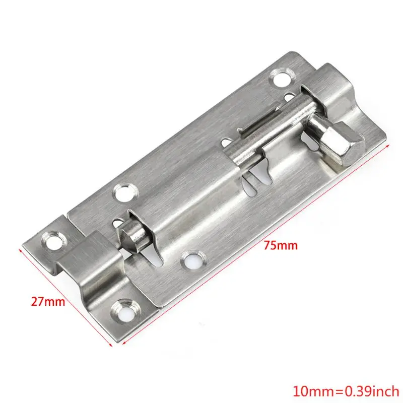 

2PCS 3 Inches Barrel Bolt Latch Stainless Steel Sliding Bolt Lock Safety Security Home Anti-Theft Guard Bolts Action Hardware