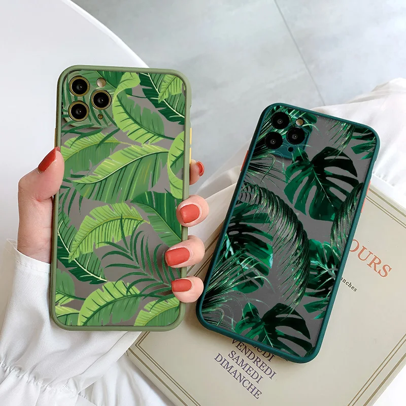 

Palm tree Leaves Plant Flower Phone Case for iphone X XR XS MAX 11 12 13 14 Pro Max 6s 7 8 Plus SE2 Hard Back Shockproof Cover