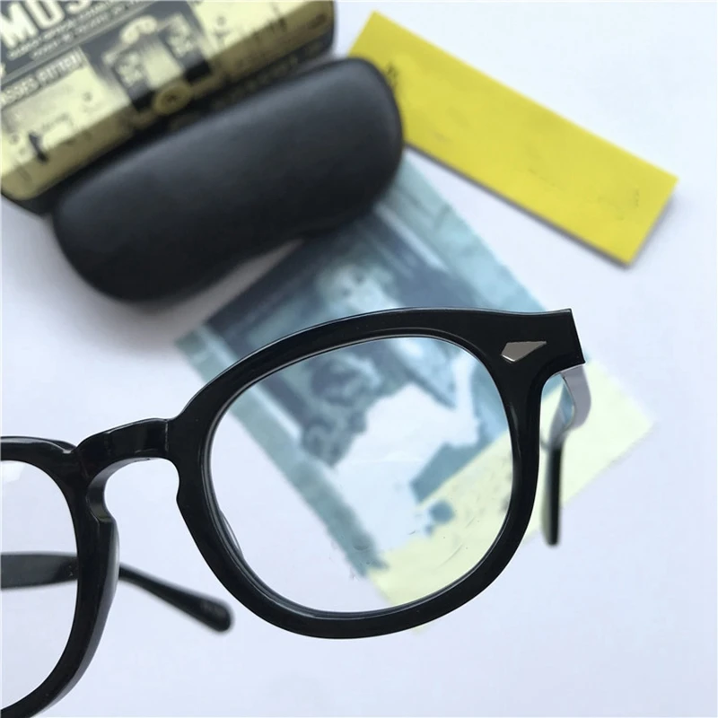 johnny depp glasses men brand design optical glasses frame women computer transparent eyeglass acetate vintage with box free global shipping