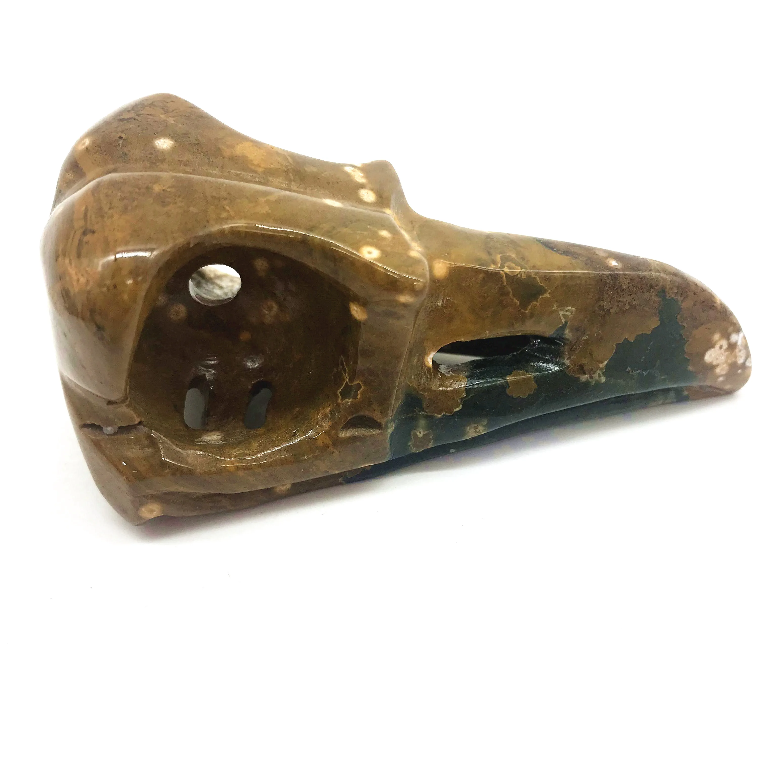 About 90g natural hand carved ocean jasper raven skulls crystal beaks for crafts | Дом и сад