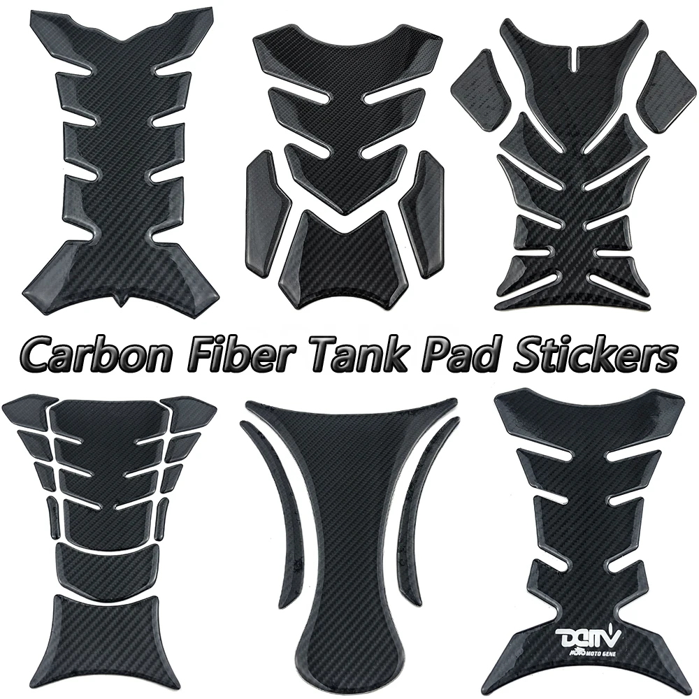Универсальные 3D наклейки на бак мотоцикла из углеродного волокна для Honda Kawasaki Suzuki