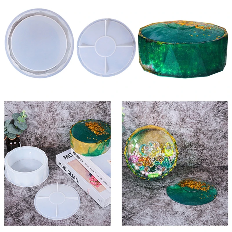 

Rhombic Large Round Storage Box Silicone Mould for Making Handicrafts Jewelry Diy Storage Boxes Corrosion Resistance