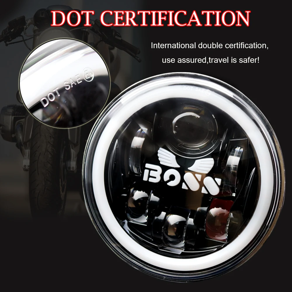 

Universal 7" Led Car Motorcycle Headlight H4 Phare Farol Moto Headlamp Head Light For BMW Softail Cafe Racer Chopper Honda