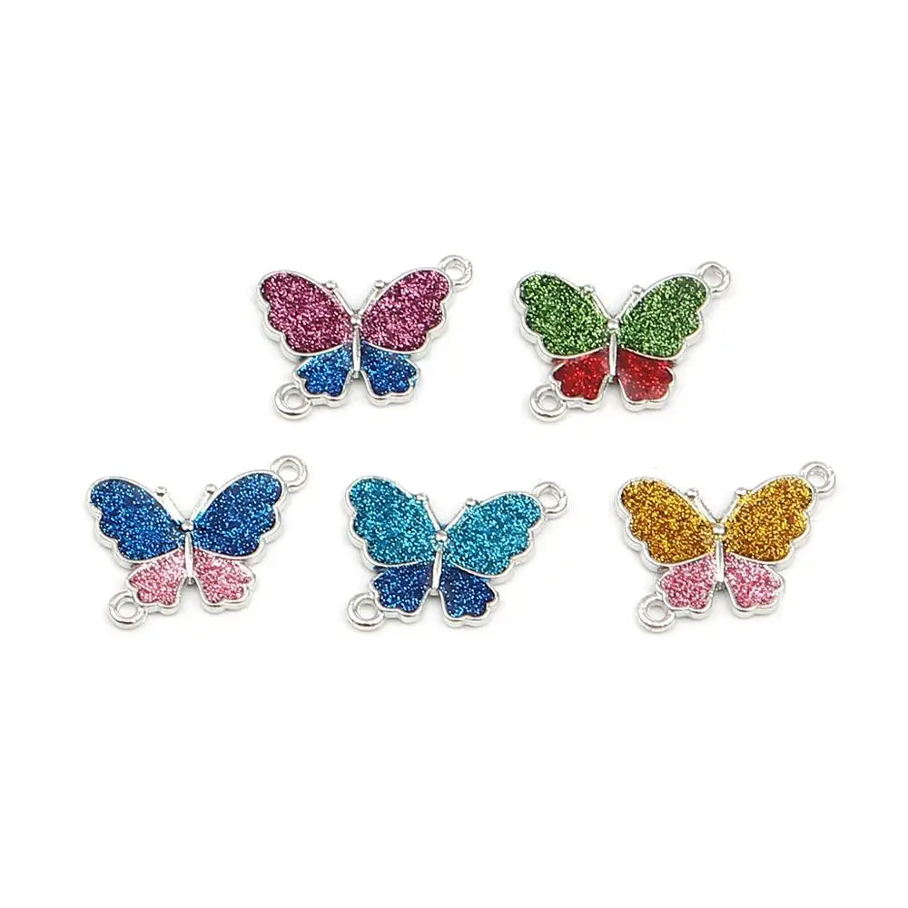 

8 сезонов насекомое соединители бабочка животное серебряный цвет металл многоцветный блеск Сделай Сам Изготовление браслеты ювелирные изд...