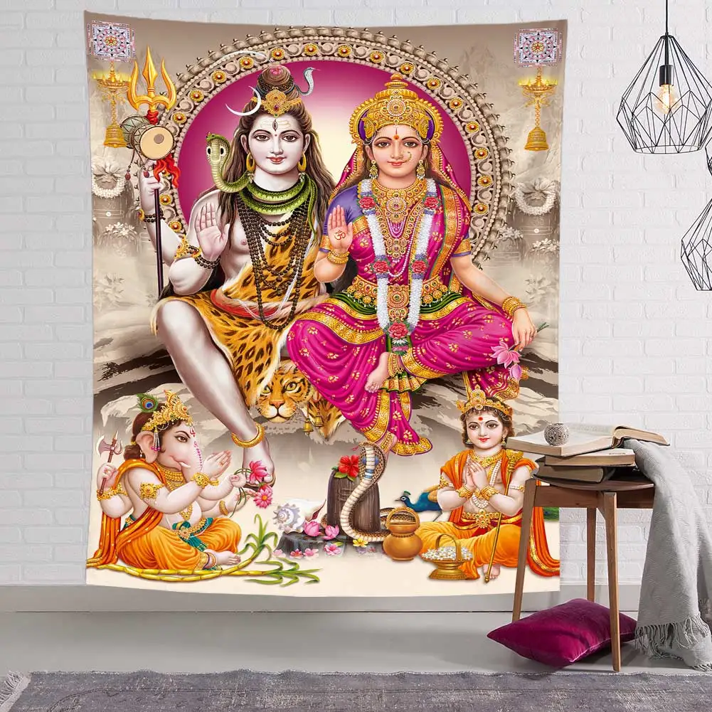 

Индийский Шива гобелен настенный Бохо стены ткань индийская живопись Настенный Ковер Коврик для йоги домашний декор гобелен