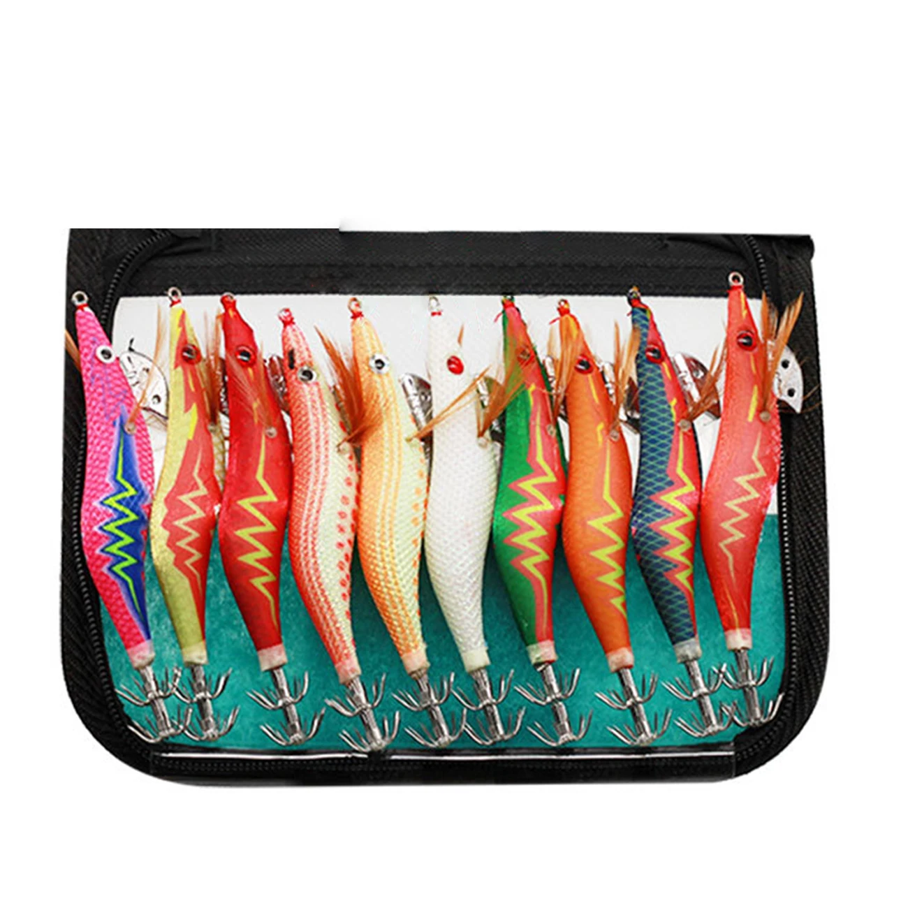 

10pcs Artificial Fishing Lure Squid Hook Jigs Octopus Shrimp Luminous Artificial Bait with Double Layer Hooks Fishing Tackle