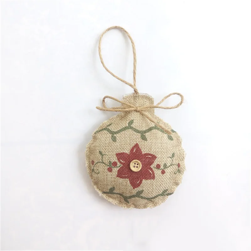 Оригинальный 4 шт. Новогодняя натуральная ткань Рождественская елка орнамент