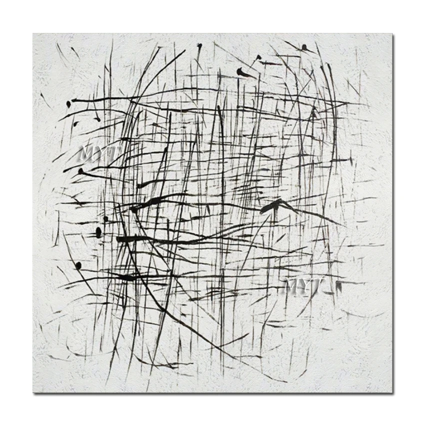 

Home Decor Showpieces New Arrival Abstract Design Wall Decoration Art Black And White Abstract Oil Painting Canvas Wall Hangings