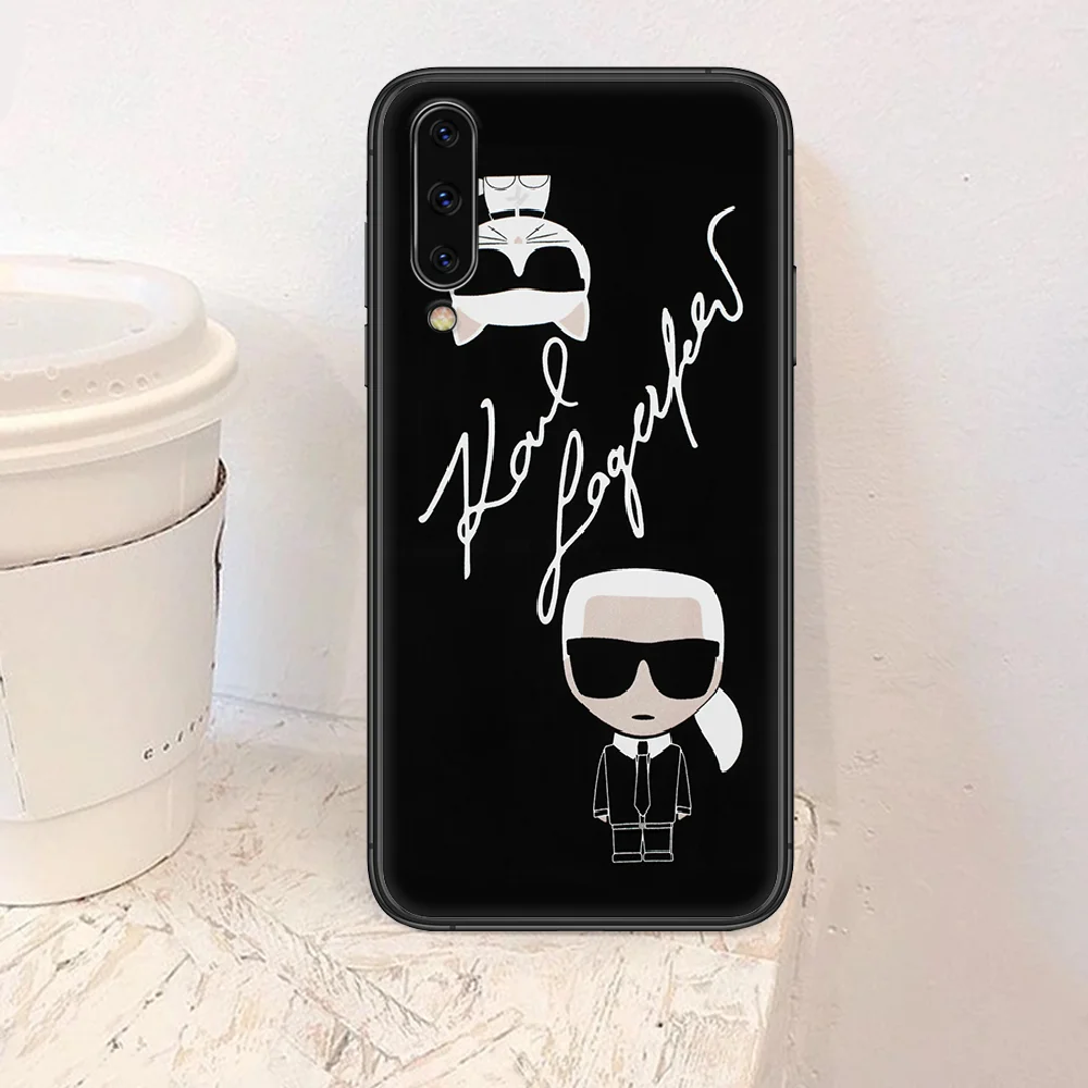 

Famous designer KARLs Phone Case For Samsung Galaxy A 3 5 7 8 10 20 20E 21S 30 30S 40 50 51 70 71 black Coque Soft Funda Trend