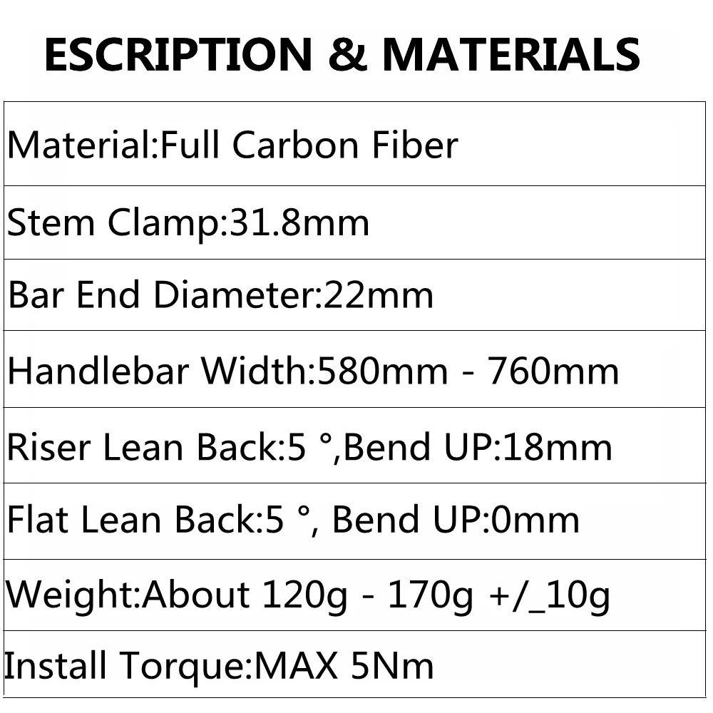 Руль велосипедный из углеродного волокна 31 8 мм матовый черный | Спорт и