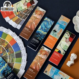 Бумажная наклейка Mr.paper 40 шт., бумажная наклейка известного художника Ван Гоша пантона Васи, блокнот с креативными пулями, альбом для скрапбукинга, декоративная наклейка