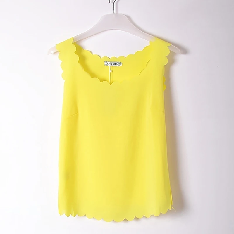 Летняя мода хит продаж модный шифоновый тонкий свободный жилет без рукавов с