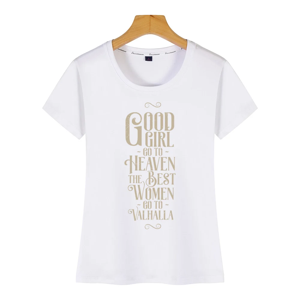 Топы Футболка Для женщин Викинги самое лучшее зайдите в вальгаллу забавные