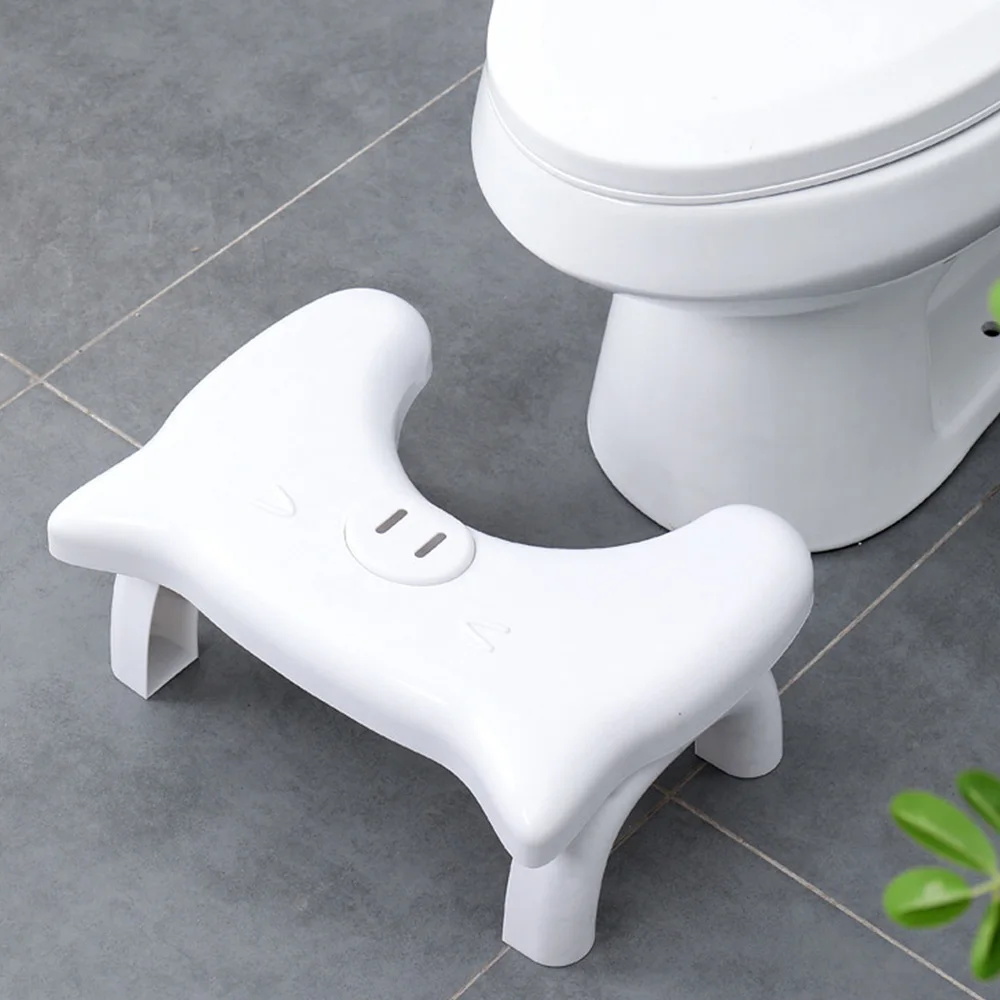 

1Pc Creative Bathroom Toilet Stool Foldable Stable Toilet Chair (White)