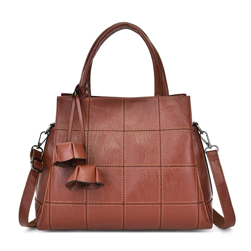 

Women's Bag 2020 New PU Leather Shoulder Bag Solid Color Fashion Handbag Mom Bag Shoulder Messenger Bag Soft Leather Handbag