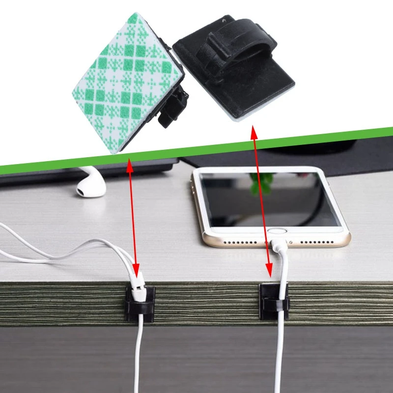 20 шт. клейкие Кабельные автомобильные зажимы для намотки кабеля Держатель