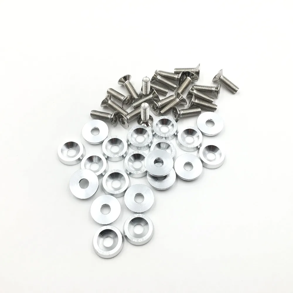 Серебро 20 шт заготовка алюминиевое крыло/БАМПЕР шайба/болт двигателя залива