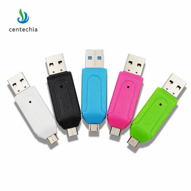 1 шт. 2 в адаптер USB OTG универсальное Micro устройство для чтения карт SD TF удлинитель