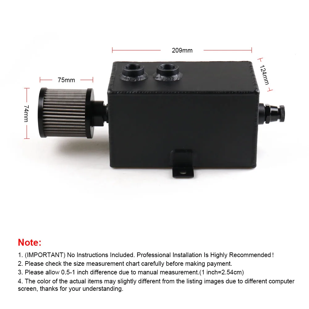 Гоночный алюминиевый УНИВЕРСАЛЬНЫЙ маслоуловитель 3 л бак с дыхательным и