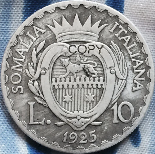 Копия итальянских монет Somaliland 1925 10 лир|coin accessories|coin wrappingcoin headpiece |