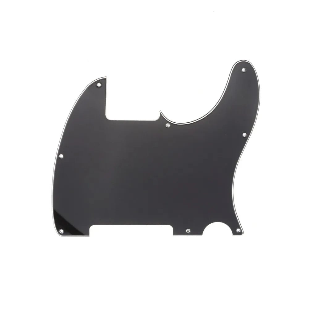 Musiclily 8 отверстий Tele Pickguard пустой для Fender США/мексиканский Telecaster Esquire гитары, 3Ply черный